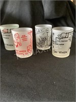 4 Vintage Say When Gay Fad Frosted Shot Glasses