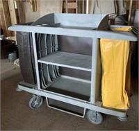 Rubbermaid Housekeeping Cart, Overall Length 60"