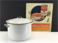 Cambell's Soup Sign & Enamel Stock Pot