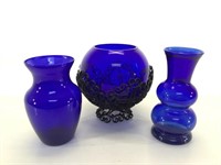 Cobalt Blue Glass Vases