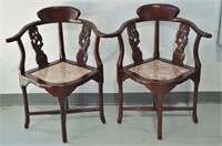 Pair Edwardian Style Corner Chairs