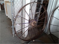 Iron spoke wheel, 44.5" tall