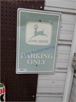 John Deere Parking Only tin sign, 18 x 12
