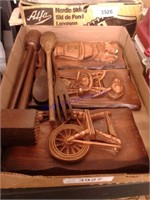 Chalkware, wood kitchen utensils