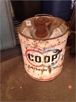 Coop motor oil 5-gal can