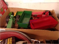 Red/green tractors and wagons, JD Gator