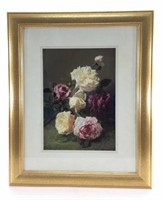 Floral Print in Gilded Frame -Roses