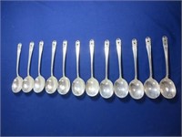(12) Sterling Silver Soup Spoons, 468g