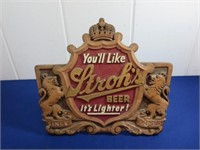Resin Stroh's Beer Sign