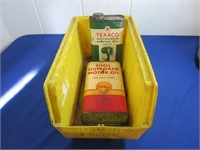 *LPO* Vntg Shell & Texaco Outboard Motor Oil Cans