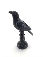 Sculptured Wood Raven Statue -10"