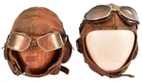 Pair of US Army Air Corps Leather Flight Helmets