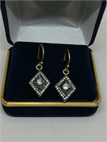 Silver 925 earrings with cubics. Sugg ret $209