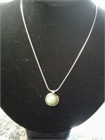 Silver 925 necklace with green stone. Sugg ret