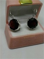 Silver 925 earrings with garnets sugg ret $139
