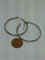 Large silver 925 hoop eartings. Sugg ret $139