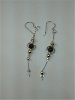 Silver 925 earrings with could be garnets sugg
