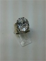 Silver 925 ring with large stone. Size 6 sugg ret
