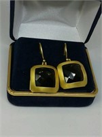 Silver 925 earrings with smokey quartz sugg ret