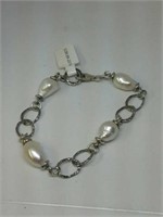 Silver 925 & fresh water pearl bracelet sugg ret