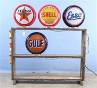 Gas Globe Display with Esso, Shell, Texaco, Gulf