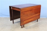 Large Solid Cherry Drop Leaf Gate-Leg Dining Table
