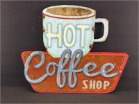 Tin Hot Coffee Shop Sign