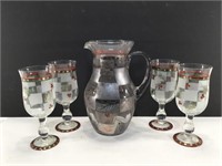 Pitcher & Goblets -Hand Painted