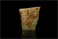 CHINESE JADE CARVED BAMBOO FORM CUP