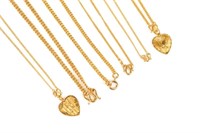 SIX CHINESE GOLD NECKLACES