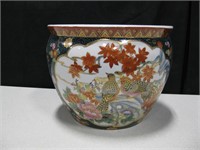 12.25" Dia. Asian Vase w/ Painted Interior