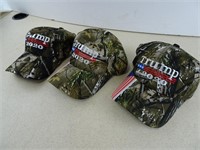 Lot of 3 Trump 2020 Camouflage Hats