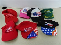 Lot of 7 Trump Related Hats