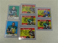 Seven Packers Topps Cards from 1968 and 1969