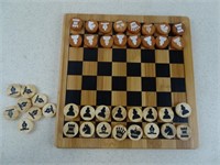 Wooden Chess / Checkers Set