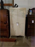 EARLY KITCHEN CUPBOARD W/DOUBLE DOORS & PAINTED