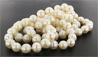 Genuine 9 mm White Cultured Pearl 36" Necklace
