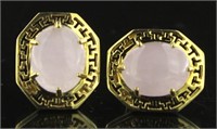 14kt Gold Natural Rose Pietre Gemstone Earrings
