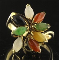 14kt Gold Natural Jade Designer Ring