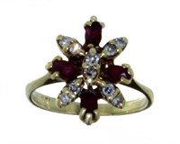 14kt Gold Anitque Ruby & Diamond Cocktail Ring