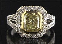 14kt Gold 2.12 ct Fancy Yellow Diamond Ring