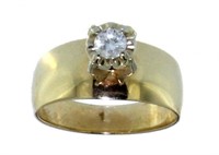 10kt Gold Briliant Diamond Solitaire Ring