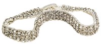 Friedman's White Crystal 3 Row Fashion Bracelet