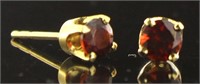 14kt Gold Natural Garnet Tiny Stud Earrings