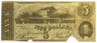 1863 Confederate $5 Bank Note