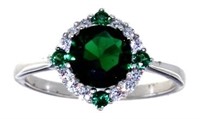 Gorgeous Round 2.33 ct Emerald Designer Ring