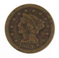 1853 Braided Hair Copper Large Cent