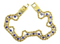 Elegant Blue & White Sapphire Fashion Bracelet