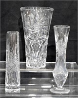 3 pcs Pinwheel Crystal Vases