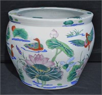 Large Porcelain Oriental Planter 10.5"h